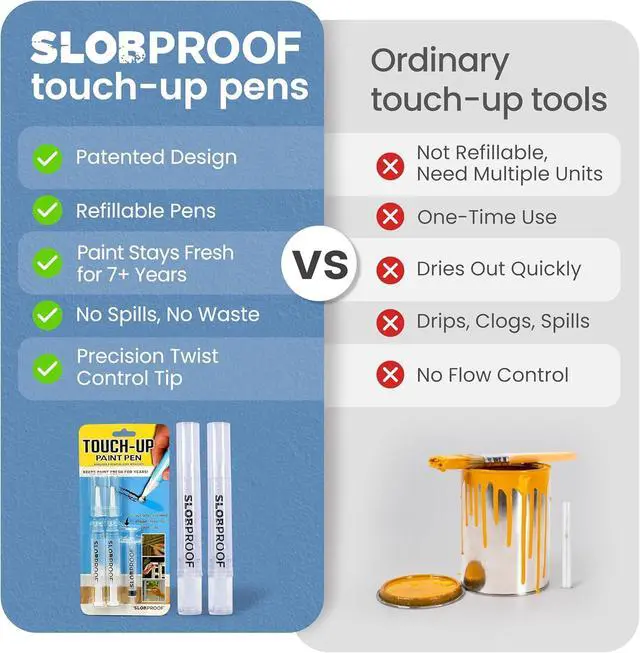 Alt view image 6 of 7 - Refillable Touch-Up Paint Pen, Pack of 2 - Precision Brush Tip | Mess-Free Touch-Up Tool for Quickly Retouch Small Areas with Controlled Syringe Flow for Custom Color Filling
