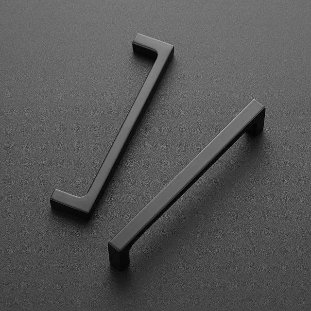 Alt view image 2 of 7 - Matte Black Square & Solid Cabinet Handles,5 Inch,30 Pack | Zinc Alloy, Flat Black Finish, Screws Included,Drawer Pulls, Cabinet Hardware for Kitchen & Drawer
