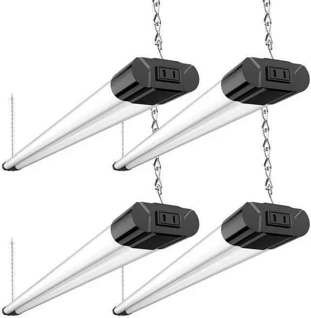 Main image of 4Pack 4FT LED Shop Light, 65000K, 40W=250W, Linkable for Garage | 4400LM, 48Inch Integrated Utility Fixture, Surface + Hanging Mount, Super Bright Shop Lights for Workshop & DIY Users, Black