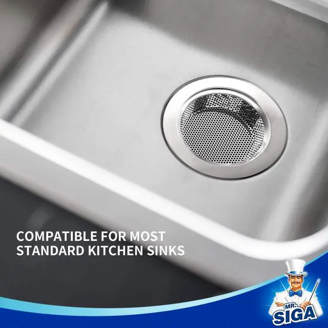 Alt view image 6 of 7 - Kitchen Sink Strainer, Stainless Steel Sink Drain Strainer, 3 Pack | Dishwasher safe sink strainer, outer diameter 4.4 inch/11.2cm, inner diameter 3 inch/7.6cm