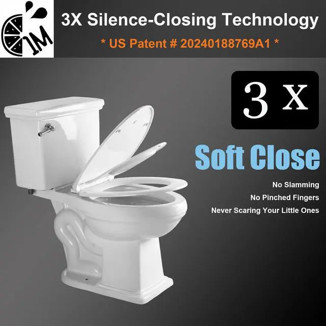 Alt view image 2 of 7 - Family Toilet Seat, Patented Slow Close & Quick Releasing Technology, Anti-Wiggling, Easy to Install and Clean, Standard Elongated with Toddler Seat Built In (1 Piece)