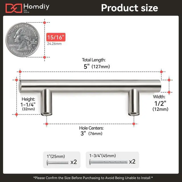 Alt view image 3 of 7 - 30 Pack 3 Inch Brushed Nickel Cabinet Pulls Modern Cabinet Handles - Brushed Nickel Drawer Pulls Stainless Steel Cabinet Hardware,5 Inch Overall Cabinet Door Handles for Cabinets,Cupboard