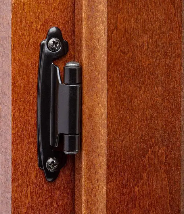 Alt view image 6 of 7 - 1/2" Overlay Matte Black Cabinet Hinges 50 Pack (25 Pair) Self Closing Bath & Kitchen Cabinet Hinges Black Flush Mount w/Door Bumpers & Upgraded Screws