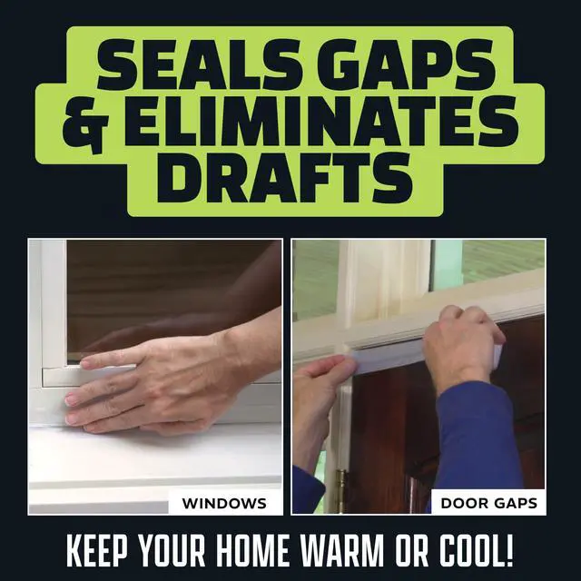 Alt view image 2 of 7 - Alien Draft Seal Set of 49 Feet Anti-Draft Adhesive and Flexible Flap to Seal Gaps Around Doors and Windows As Seen On TV