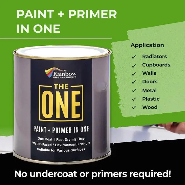 Alt view image 2 of 7 - All-In-One Paint & Primer - Black Matte, 33.8 Fl Oz/1 Liter | 1 Coat Formula | Easy Indoor & Outdoor Decorating for Home & Garden Walls, Floors & Furniture | Water-Based & Low VOC