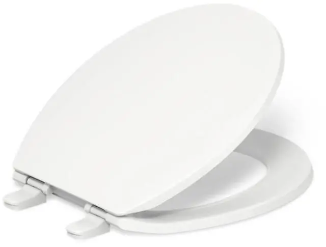 Main image of 20111-0 Brevia, Slow Close Toilet Seat, Round Toilet Seat, Grip-Tight Bumpers Quick-Attach Hardware, White