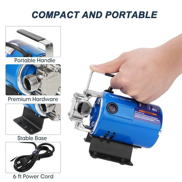 Alt view image 3 of 7 - Water Pump Water Transfer Pump, 115V Electric Garden Hose Pump. | 1/10HP 330GPH, with Suction Hose Kit