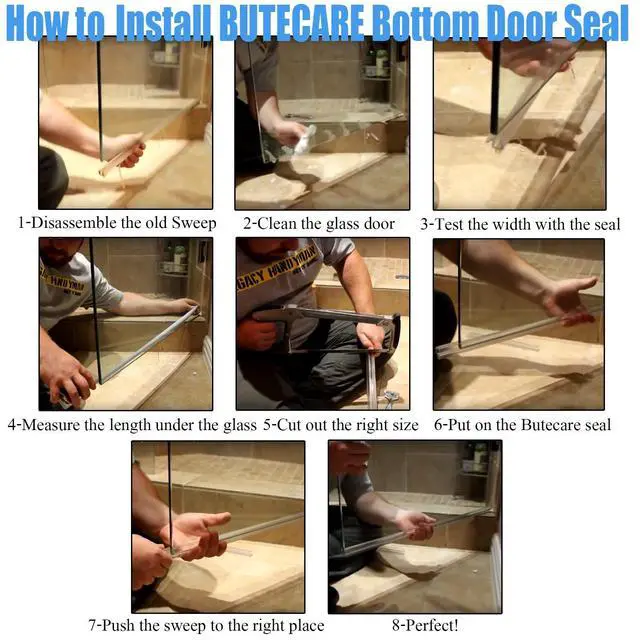 Alt view image 6 of 6 - 2-Pack Frameless Shower Door Bottom Seal for Glass Doors Stop Shower Leaks and Create a Water Barrier (3/8 x 39)