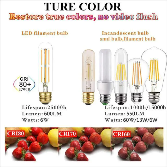 Alt view image 6 of 7 - Dimmable E26 Edison Bulb 6W Equal 60 watt Light Bulb AC120V Warm White 2700K Edison Light Bulbs 60 Watt 600LM Tubular T10 led Bulb for Rustic Pendant,Chandeliers,Wall sconces,Vanity 6Pack