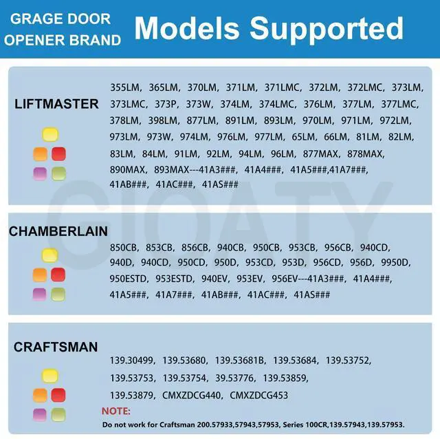 Alt view image 3 of 7 - Universal Garage Door Opener Keypad for Liftmaster Chamberlain Craftsman Wayne Dalton Openers Produced Since 1993, Wireless Keypad Keyless Entry, Replaces 877/878MAX 377/977/877/66LM, Safe Security