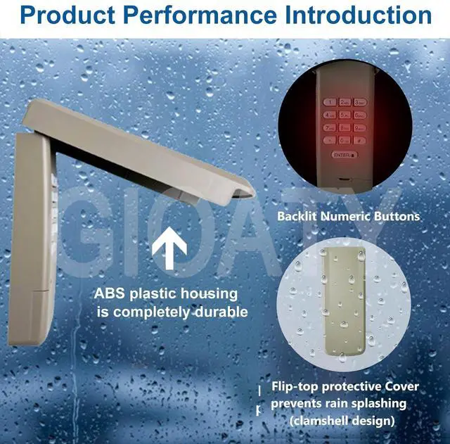 Alt view image 5 of 7 - Universal Garage Door Opener Keypad for Liftmaster Chamberlain Craftsman Wayne Dalton Openers Produced Since 1993, Wireless Keypad Keyless Entry, Replaces 877/878MAX 377/977/877/66LM, Safe Security