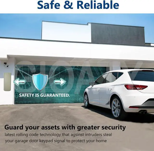Alt view image 6 of 7 - Universal Garage Door Opener Keypad for Liftmaster Chamberlain Craftsman Wayne Dalton Openers Produced Since 1993, Wireless Keypad Keyless Entry, Replaces 877/878MAX 377/977/877/66LM, Safe Security
