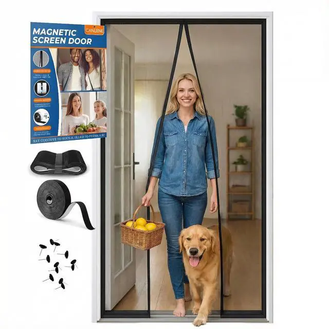 Main image of Premium Magnetic Screen Door, Heavy-Duty Reinforced Mesh, Ultra-Dense Weave, Smooth Auto-Close, Pets & Kids Hands-Free, No-Gap Seal