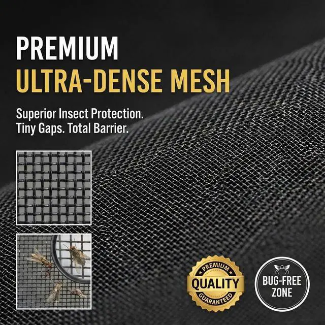 Alt view image 3 of 7 - Premium Magnetic Screen Door, Heavy-Duty Reinforced Mesh, Ultra-Dense Weave, Smooth Auto-Close, Pets & Kids Hands-Free, No-Gap Seal