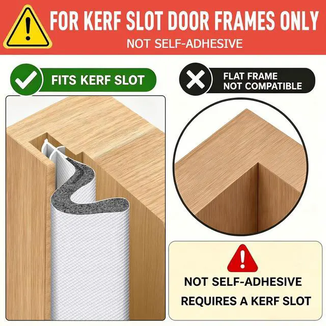 Alt view image 2 of 7 - 40 ft Kerf Weather Stripping Door Seal for Exterior Doors, White | Press-in kerf seal for grooved door frames is not self-adhesive, replaces worn seals, and helps reduce drafts and energy loss