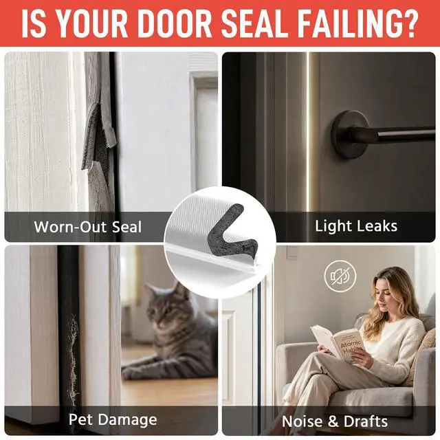 Alt view image 5 of 7 - 40 ft Kerf Weather Stripping Door Seal for Exterior Doors, White | Press-in kerf seal for grooved door frames is not self-adhesive, replaces worn seals, and helps reduce drafts and energy loss