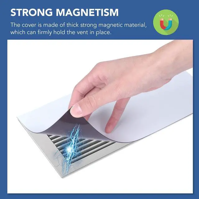 Alt view image 3 of 5 - Magnetic Vent Covers-5.5" x 12",8 Pack | Strong Vents Cover for Decorative Floor Standard Air Registers Wall and Ceiling Register Homes and RV HVAC