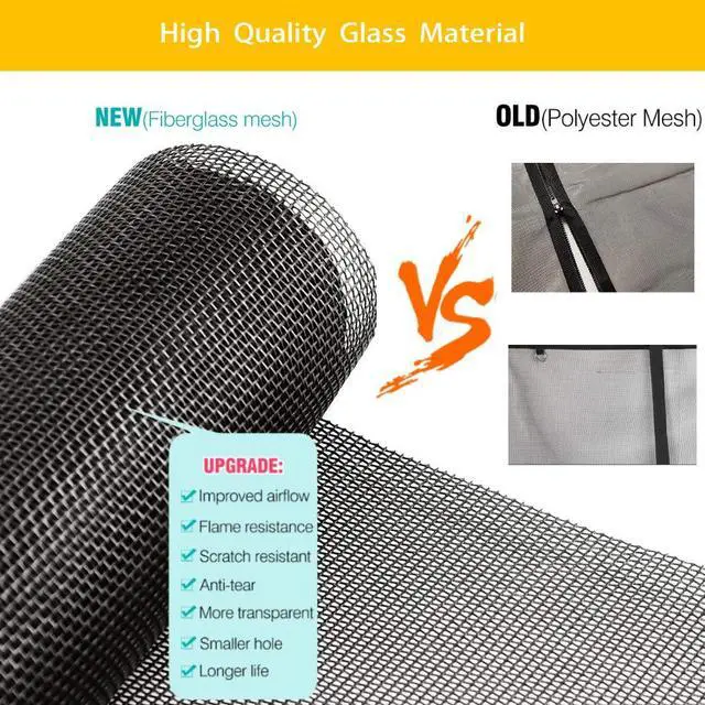 Alt view image 4 of 6 - Garage Door Screen for 2 Car Garage Door-16x7FT Reinforced Fiberglass Garage Screen, Magnetic Garage Screen Door