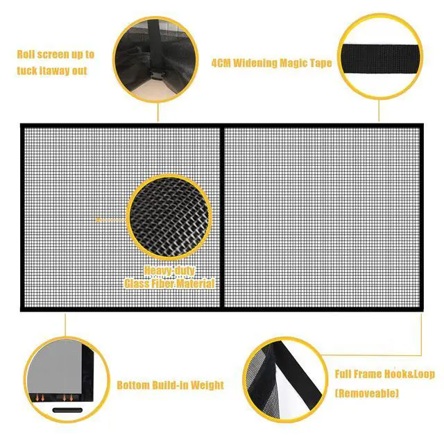 Alt view image 3 of 6 - Garage Door Screen for 2 Car Garage Door-16x7FT Reinforced Fiberglass Garage Screen, Magnetic Garage Screen Door