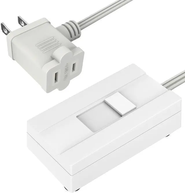 Main image of Plug-in Dimmer Switch for Lamps, 6-Foot Cord, White, 1 Pack | 150W dimmable LED/CFL or 360W incandescent/halogen. Quiet slide control. Not for fans, motors or transformers. ETL Listed