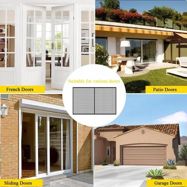 Alt view image 6 of 6 - Garage Door Screen for 2 Car Garage Door-16x7FT Reinforced Fiberglass Garage Screen, Magnetic Garage Screen Door