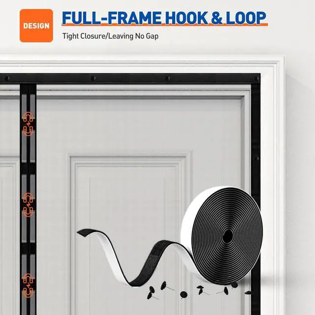 Alt view image 5 of 6 - Magnetic Screen Door Fits Door Size 36"x82", Hand-Free Mesh Gray | 38"x83"Heavy Duty Door Screen Magnetic Closure & Windproof Fastener, Pet Friendly Dutch Screen Door Magnets