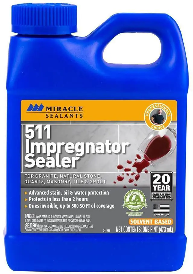 Main image of 511 Impregnator Penetrating Stone & Tile Sealer, Pint | Penetrating sealer for no-sheen stain, water & oil protection for granite, stone, tile, masonry & grout. Dries invisible