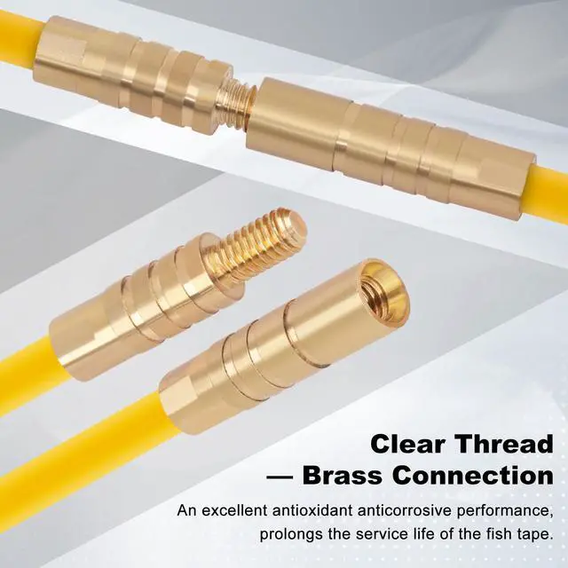 Alt view image 5 of 6 - 22FT Fiberglass Wire Running Kit, Cable Running Rods with 4 Attachments | Fiberglass Electrical Wire Running Rods, 22FT Non-Conductive Pulling Kit with 4 Interchangeable Heads, Carrying Case