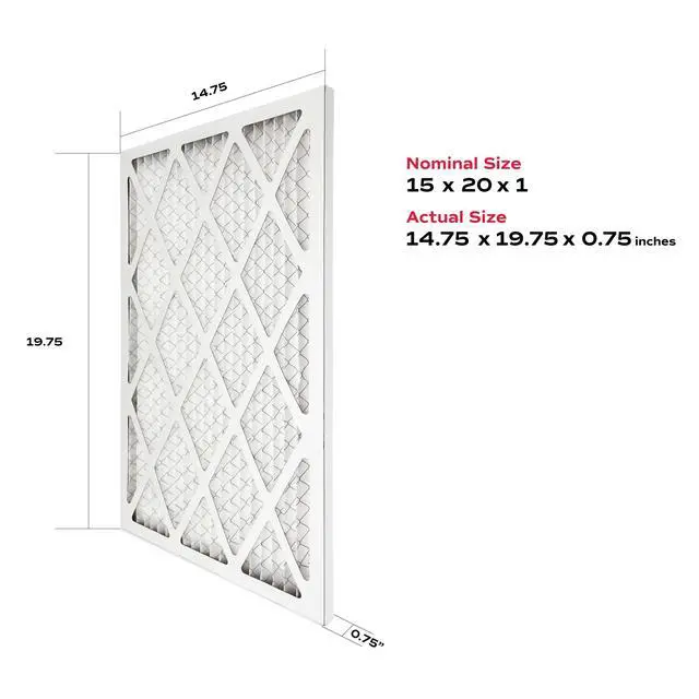 Alt view image 2 of 7 - 15x20x1 MERV 11 Allergen Air Filter (4-Pack) | Electrostatic Pleated HVAC Furnace Air Filter | Replacement Filter for Home Use | Made in USA