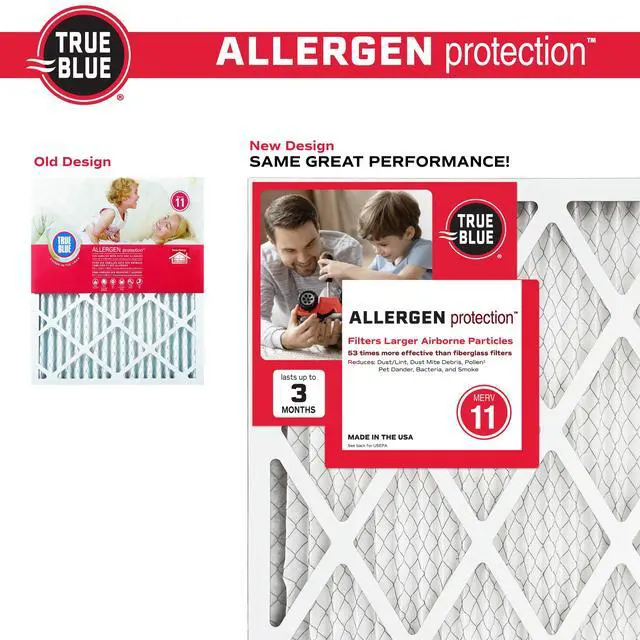 Alt view image 3 of 7 - 15x20x1 MERV 11 Allergen Air Filter (4-Pack) | Electrostatic Pleated HVAC Furnace Air Filter | Replacement Filter for Home Use | Made in USA