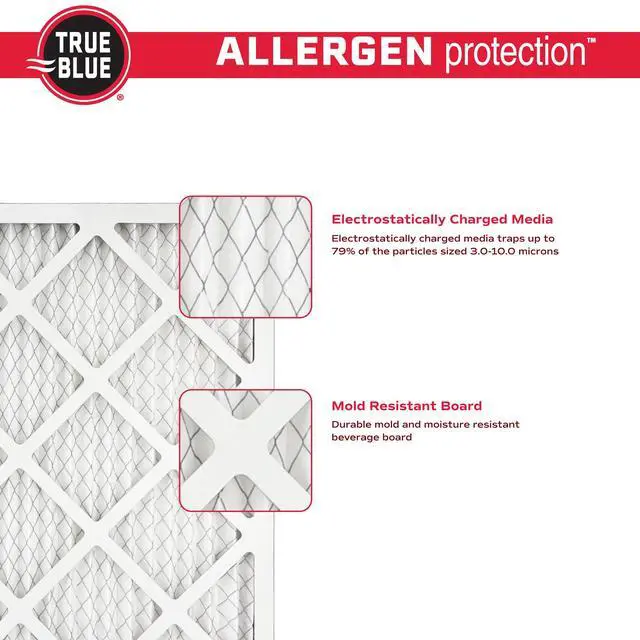 Alt view image 5 of 7 - 15x20x1 MERV 11 Allergen Air Filter (4-Pack) | Electrostatic Pleated HVAC Furnace Air Filter | Replacement Filter for Home Use | Made in USA