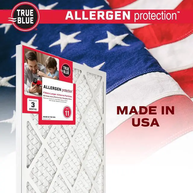 Alt view image 7 of 7 - 15x20x1 MERV 11 Allergen Air Filter (4-Pack) | Electrostatic Pleated HVAC Furnace Air Filter | Replacement Filter for Home Use | Made in USA