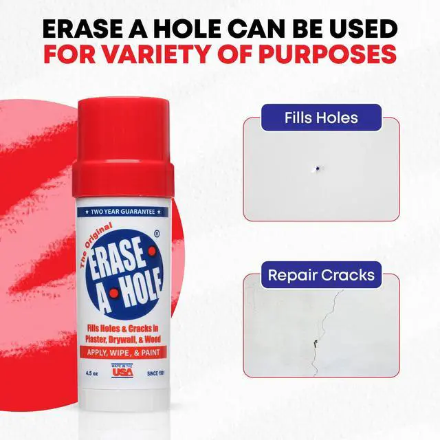 Alt view image 3 of 7 - Wall Repair Stick Quick-Dry Nail & Screw Hole Filler for Drywall, Wood & Plaster No Sand Spackle Alternative, Paintable Putty, 4.5 oz