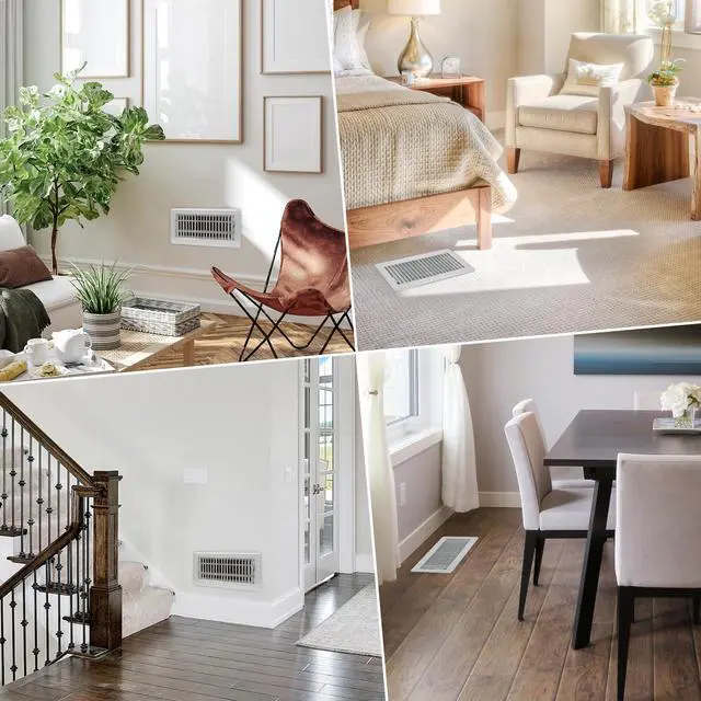 Alt view image 7 of 7 - 4" x 10" Floor Register - Heavy Duty Steel Walkable Floor Vents - Easy Adjust Air Supply Lever - Vent Covers for Home (White)