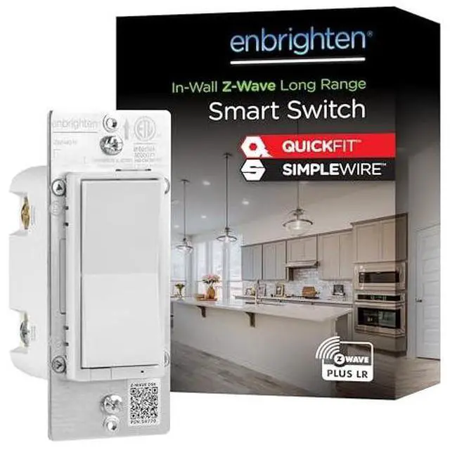 Alt view image 2 of 7 - Z-Wave Long Range On/Off Switch, 800 Series, Paddle | QuickFit & SimpleWire, Direct 3-Way (No Add-On Needed), White or Light Almond, Hub Required, Works with Alexa & Google Home