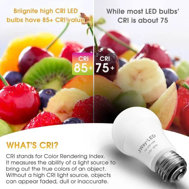 Alt view image 7 of 7 - LED Light Bulbs, 3 Way Light Bulbs 50 100 150W Equivalent 3000K | 3 Way Light Bulb, Three Way A19 Light Bulbs E26 Medium Base, Warm White 3000K, 500lm-1000lm-1500lm, 2 Pack