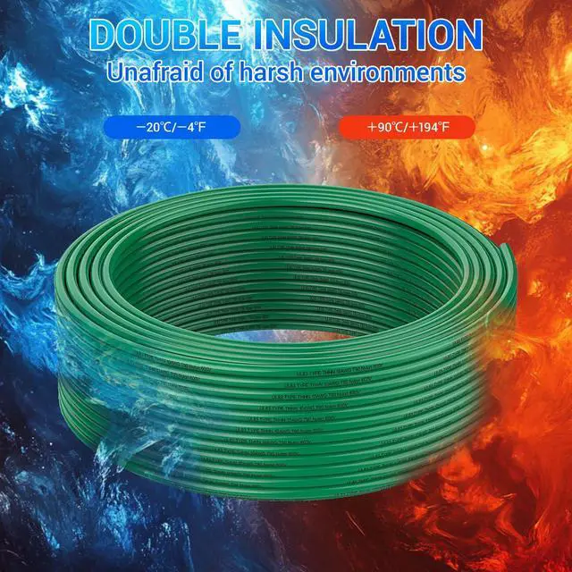 Alt view image 6 of 7 - THHN Wire 10 Gauge 50FT, UL83 THWN-2 10 AWG Copper Ground Wire(Green) | UL83 THHN/THWN-2 10 AWG Stranded OFC Ground Wire, Nylon/PVC Insulated, 600V for Residential, Conduit, Industrial, CNC