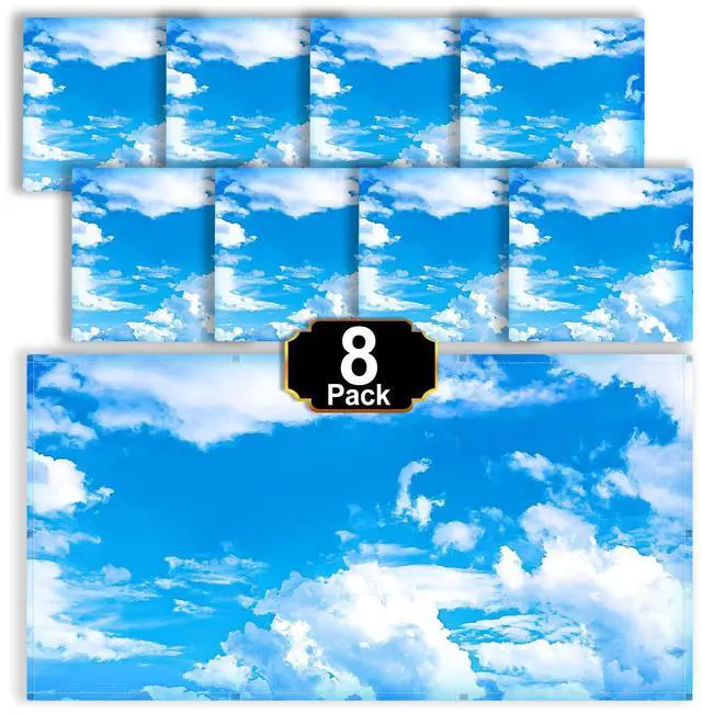 Main image of Light Covers for Ceiling Lights Classroom, Fluorescent Light Cover | Office Light Covers Magnetic Light Covers Teacher Classroom Must Haves 4x2 Feet, Home Room School Decor 8Pcs(Cloud Blue Sky)