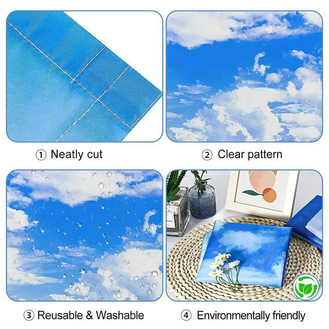 Alt view image 5 of 7 - Light Covers for Ceiling Lights Classroom, Fluorescent Light Cover | Office Light Covers Magnetic Light Covers Teacher Classroom Must Haves 4x2 Feet, Home Room School Decor 8Pcs(Cloud Blue Sky)