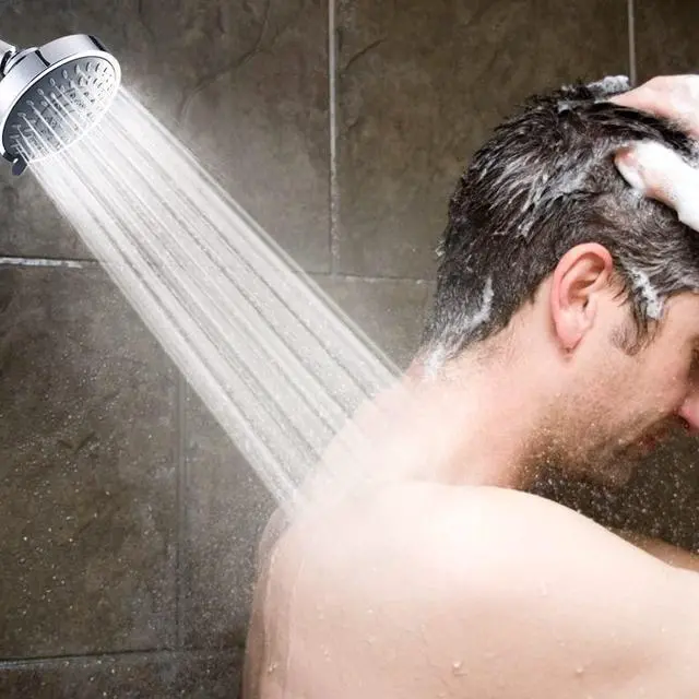 Alt view image 6 of 7 - High Pressure Rain Shower Head 5 Modes Showerhead 4.1 Inch Chrome | Low Water Pressure Compatible, Powerful Spray Fixed Showerhead for a Relaxing Indoor & Outdoor Shower