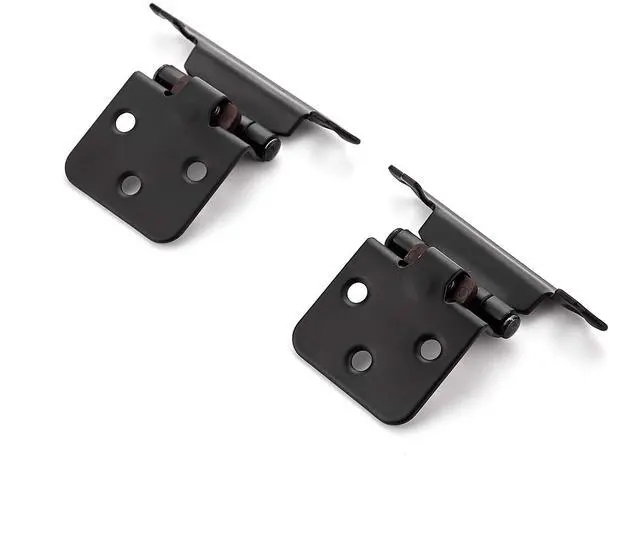 Alt view image 7 of 7 - Matte Black Cabinet Hinges, 1/2 Inch Overlay, 60 Pack (30 Pairs) | Self-Closing Design, Semi-Concealed Face Mount, Door Bumpers Included, For Kitchen And Cupboard Door Hardware Updates