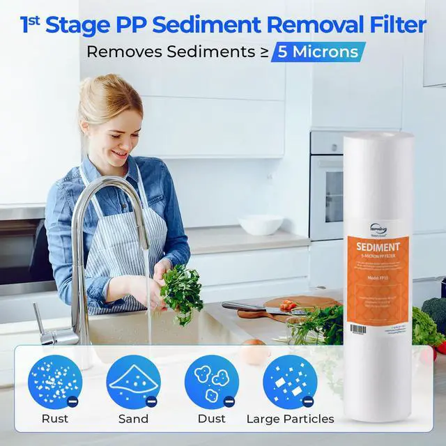 Alt view image 3 of 7 - F7-GAC NSF Certified 1-Year Replacement Filter Cartridge Pack, 7-Count for Standard 5-Stage Reverse Osmosis (RO) Systems