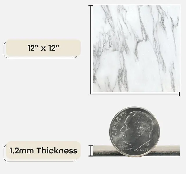 Alt view image 3 of 7 - Nexus Self Adhesive 12-Inch Vinyl Floor Tiles, 20 Tiles, 12 x 12 in | Decorative Tile Format: Dimensional Tile Texture Adds Coordinated Finish Detail
