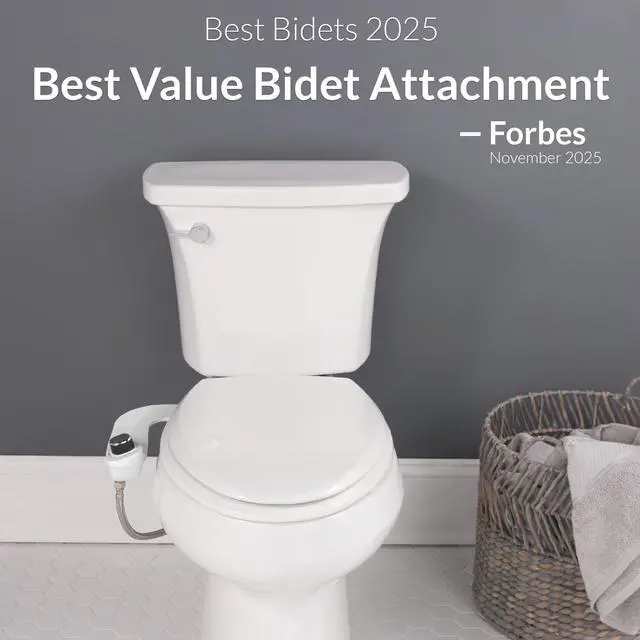 Alt view image 5 of 7 - SlimEdge Bidet Attachment for Toilet, Non Electric, Dual Nozzles for Front and Rear Cold Water Wash, Adjustable Water Pressure, White