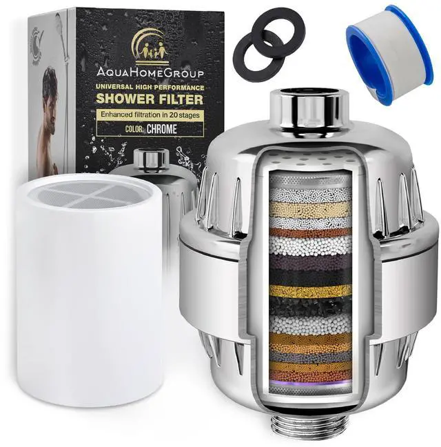 Main image of 20-Stage Shower Filter, Vitamin C & E, Includes 1 Cartridge | 20-stage shower filter, Vitamin C and E, reduces chlorine, heavy metals, sediment for consistent water flow