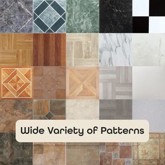Alt view image 5 of 7 - Nexus Self Adhesive 12-Inch Vinyl Floor Tiles, 20 Tiles, 12 x 12 in | Decorative Tile Format: Dimensional Tile Texture Adds Coordinated Finish Detail