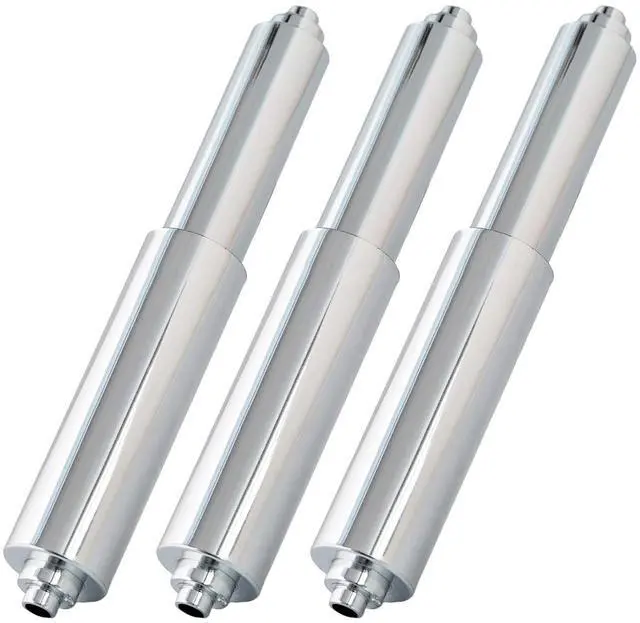 Main image of Universal Plastic Spring Loaded Toilet Paper Roll Holder Replacement Rod (3, Chrome)