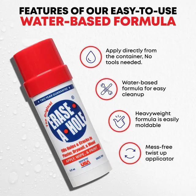 Alt view image 5 of 7 - Wall Repair Stick Quick-Dry Nail & Screw Hole Filler for Drywall, Wood & Plaster No Sand Spackle Alternative, Paintable Putty, 4.5 oz