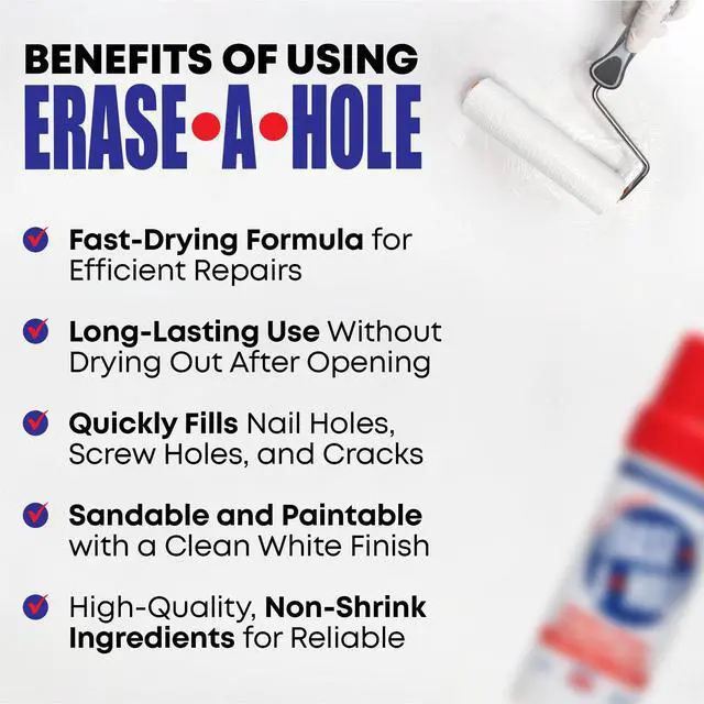 Alt view image 6 of 7 - Wall Repair Stick Quick-Dry Nail & Screw Hole Filler for Drywall, Wood & Plaster No Sand Spackle Alternative, Paintable Putty, 4.5 oz