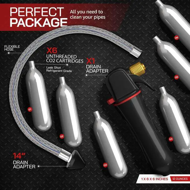Alt view image 2 of 5 - Gallo Drain Gun AC Drain Line Cleaner Tool With Flexible Hose Pipe For HVAC Clogs - Includes 6 co2 Air Conditioner Drain Cleaner Cartridges
